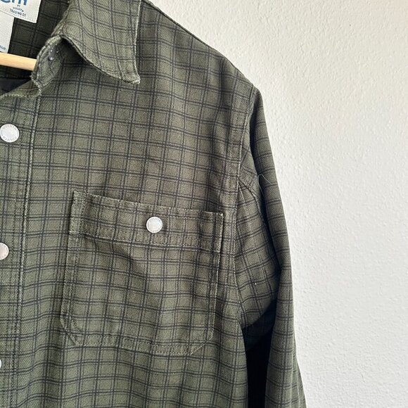 Duluth Trading Co Shacket Plaid Duck Cotton Snap Heavyweight Work Chore - Picture 3 of 12